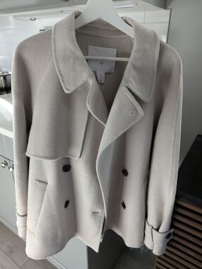 CAROLINE CONSTAS NWT - New York Cream Wool-Blend Peacoat